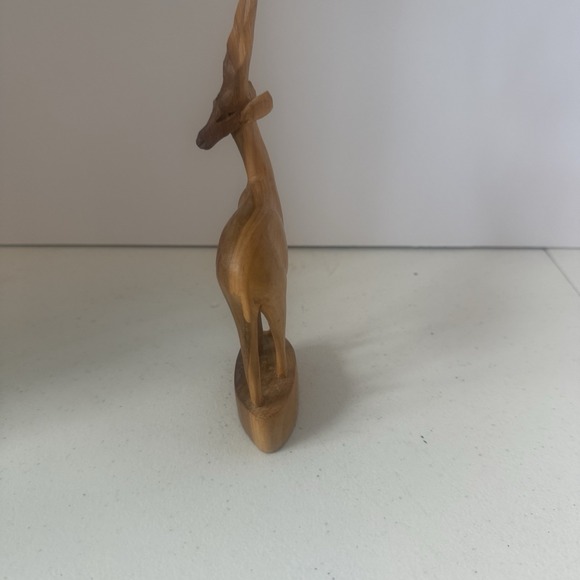 Vintage Gazelle African Kenya Wooden Hand Carved Art Sculpture - Picture 2 of 5